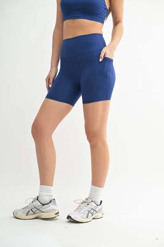Her Femme Fit Cloud Sculpt Biker Shorts in Deep Blue, alternate view