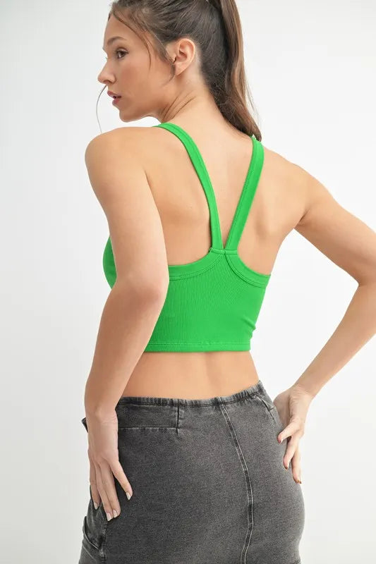 Her Femme Fit Seamless Cami in Apple Green, alternate view