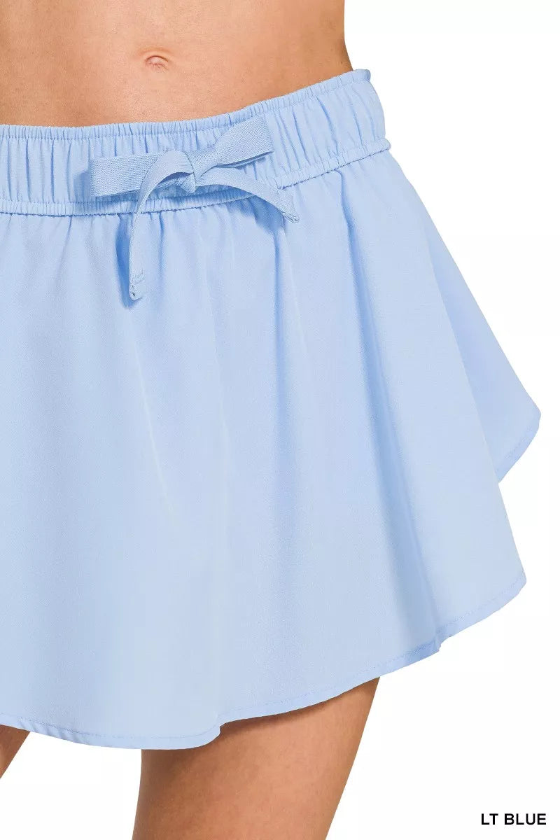 Her Femme Fit Soft Woven Active Skort in Light Blue, detail view 9