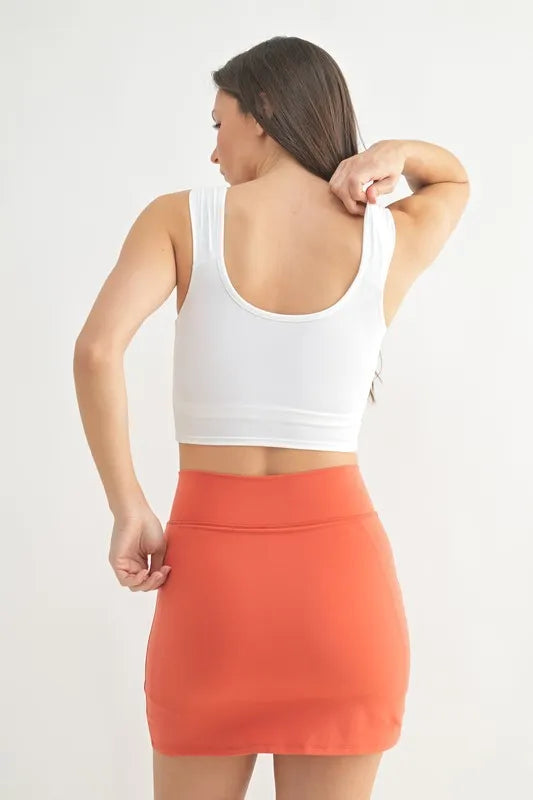 Her Femme Fit Ruched Front Active Tank in White, detail view 2