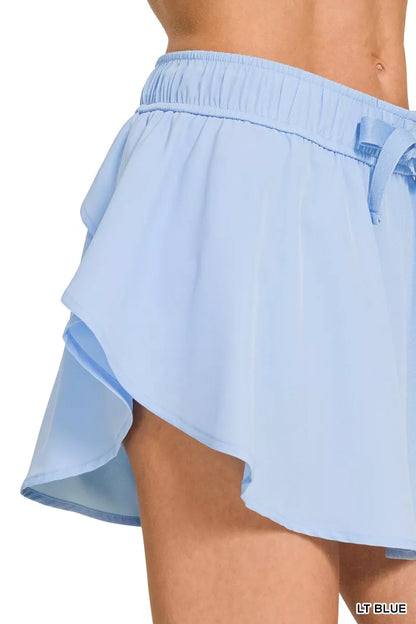 Her Femme Fit Soft Woven Active Skort in Light Blue, detail view 4