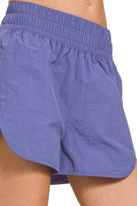 Her Femme Fit Windbreaker Running Shorts in Marlin Blue, alternate view