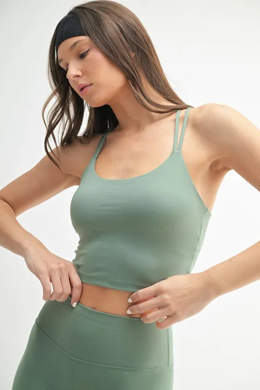 Her Femme Fit Cloud Sculpt Crisscross Sports Bra in Moss, alternate view