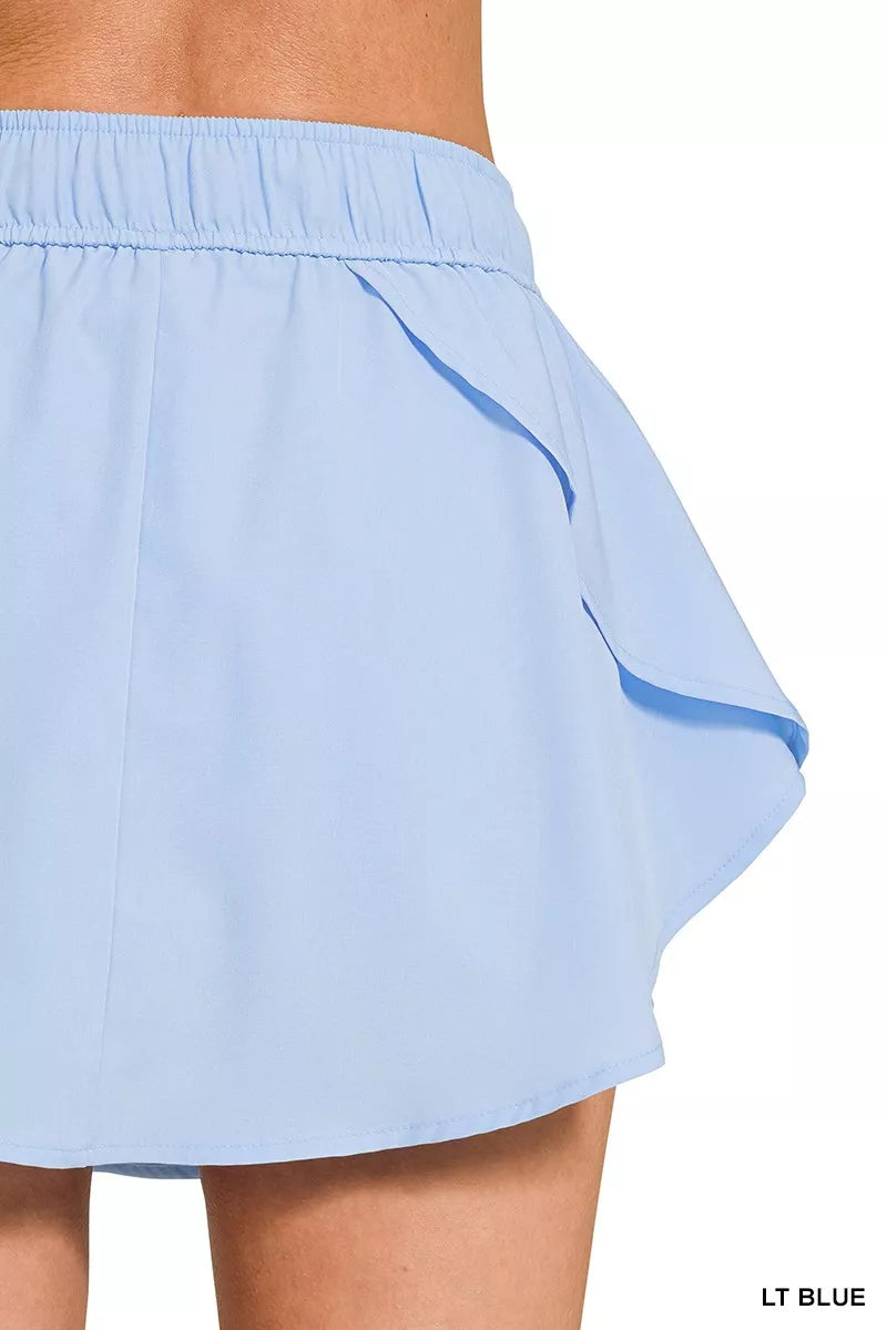 Her Femme Fit Soft Woven Active Skort in Light Blue, detail view 8