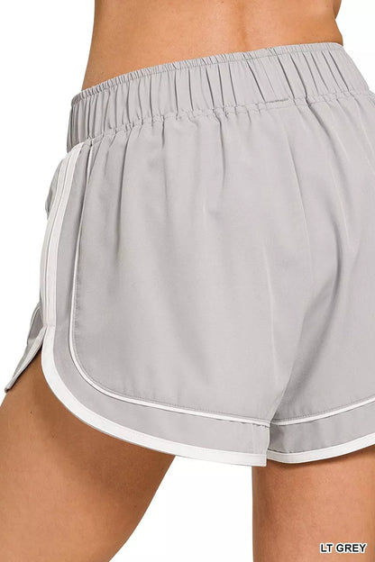 Her Femme Fit Lined Dolphin Shorts in Light Grey, detail view 2