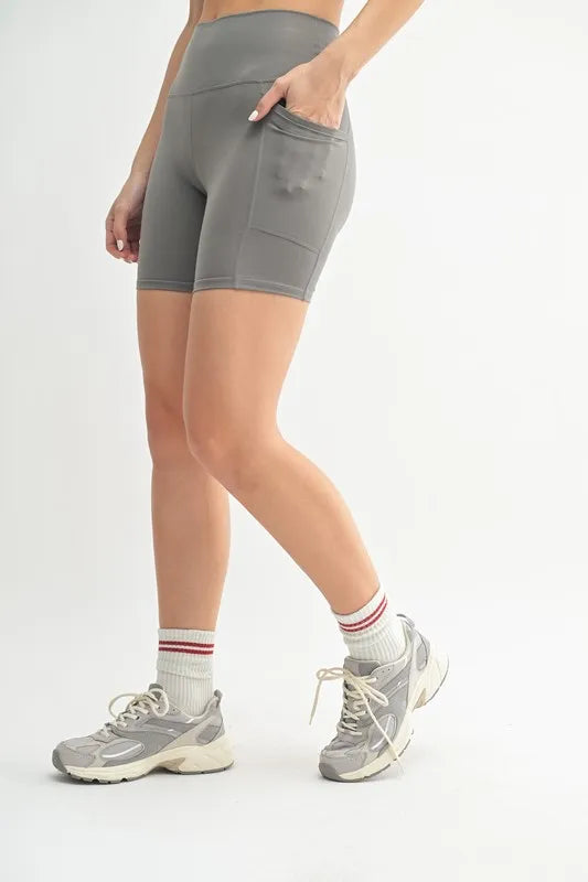 Her Femme Fit Cloud Sculpt Biker Shorts in Pewter, alternate view