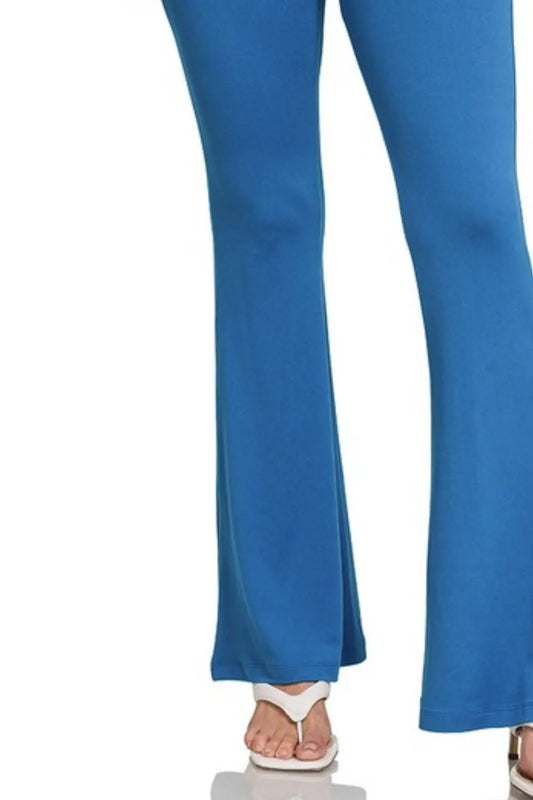 Her Femme Fit Buttery Soft Flare Yoga Pants in Classic Blue, alternate view