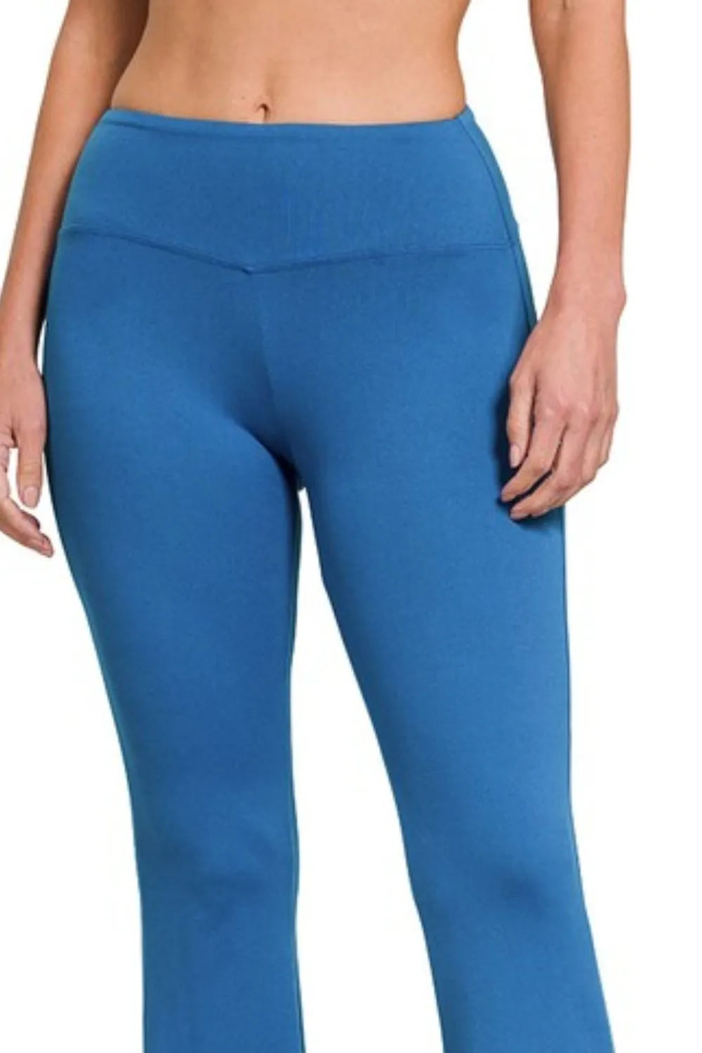 Her Femme Fit Buttery Soft Flare Yoga Pants in Classic Blue, detail view 2