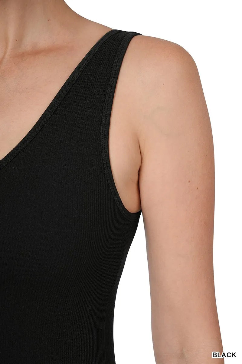 Her Femme Fit Seamless Ribbed Sports Jumpsuit in Black, detail view 4