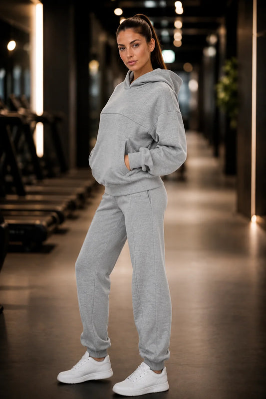 Her Femme Fit Ready Images 9165590626456 02 long sleeve hoodie grey set side pose